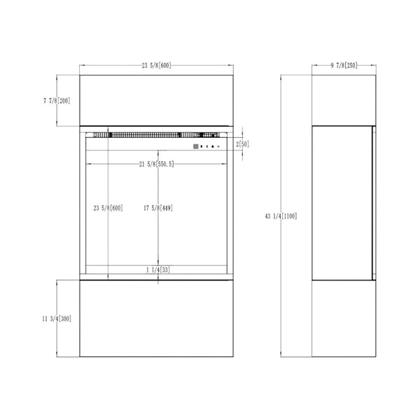 Milos 60 Black - Freestanding Electric Fireplace