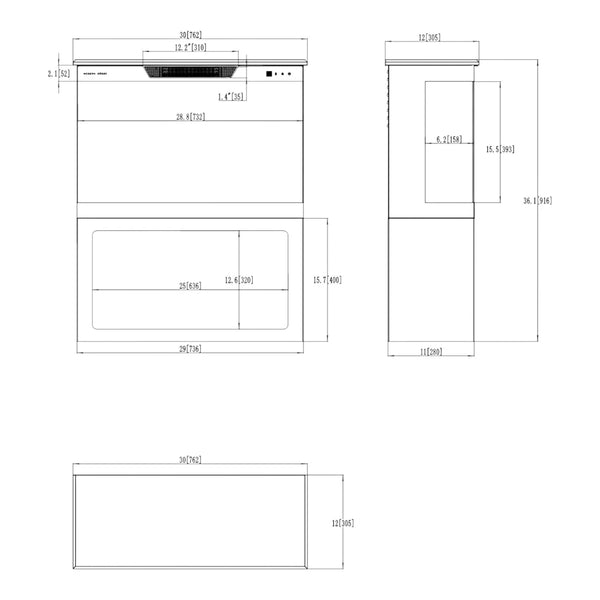 Aflamo Tower + Stand 76 cm elektrischer Kamin