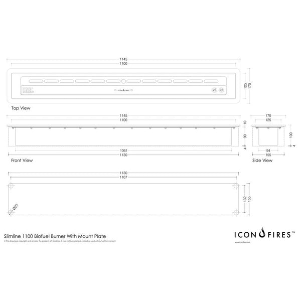 Icon Slimline 1100 Firebox