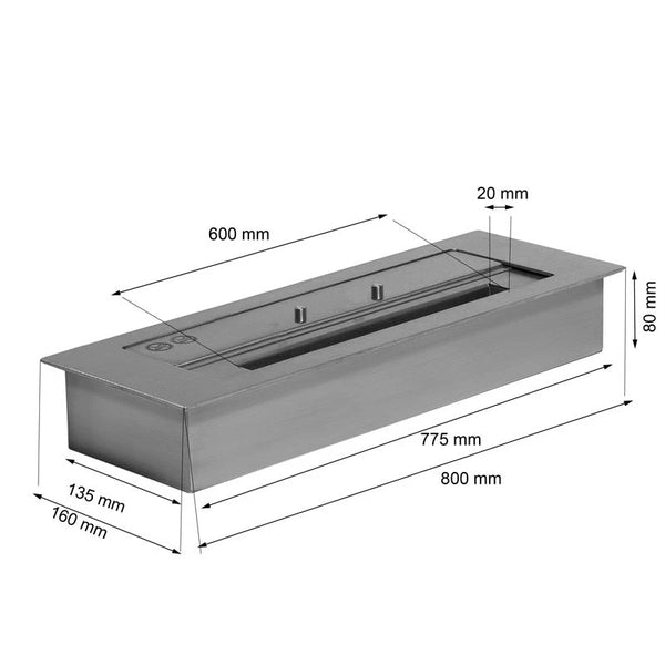 Superior 4 Liter Bioethanol Brenner - 80 cm