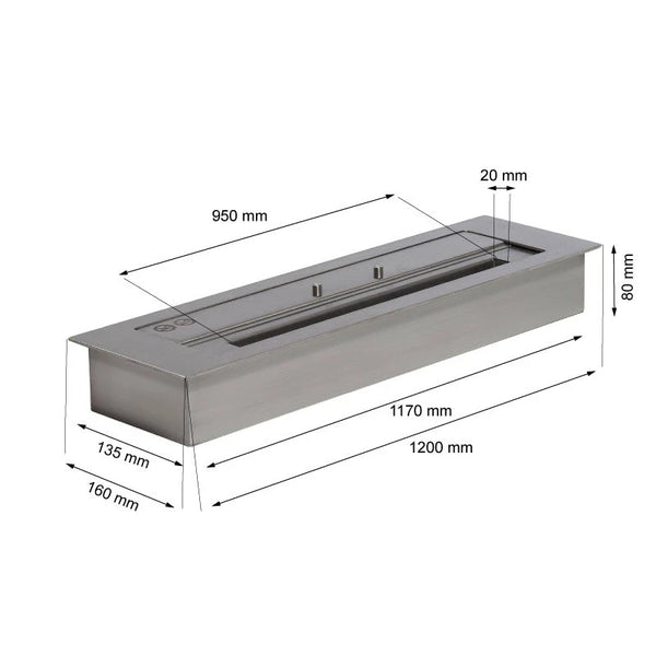 Superior 6 Liter Bioethanol Brenner - 120 cm