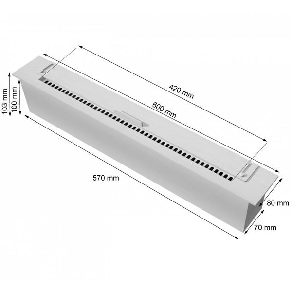 Slimline Brennkammer - 60 cm