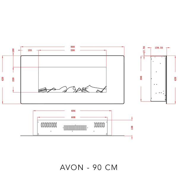 Avon Elektrokamin - Schwarz