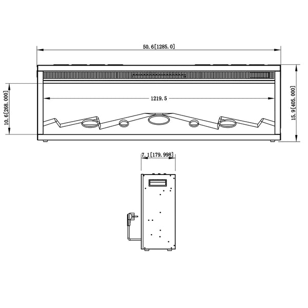 LED Classic elektrischer Einbaukamin - 129cm