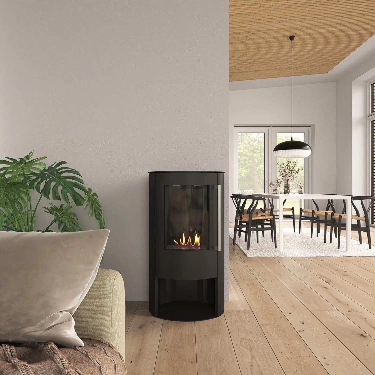 Bioethanol-Ofen mit geschlossener Glasscheibe