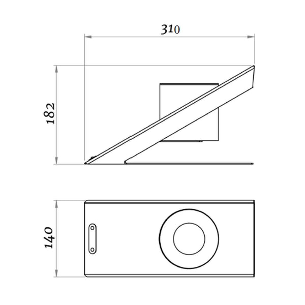 Oblique Single Tischkamin – Golden
