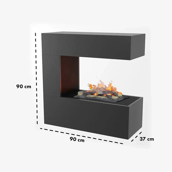 Schiller Wall Grau - OMC 400 | Wandmontierter Wasserdampfkamin