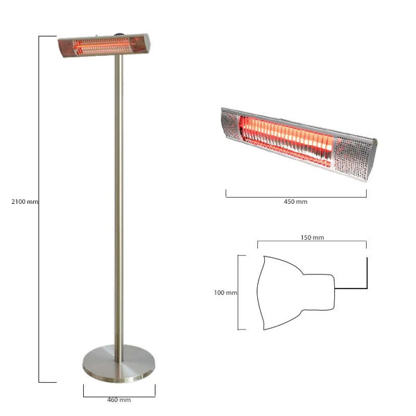 Terrassenheizung Bodenmodell 1500W, GT, silber