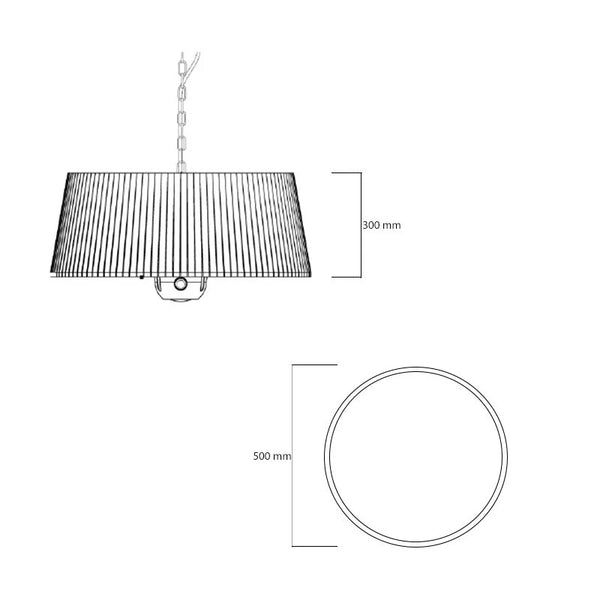 Artix hängende weiße 1500 Watt Terrassenheizung
