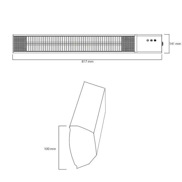 Royal Diamond 2500 Watt schwarzer Terrassenheizer