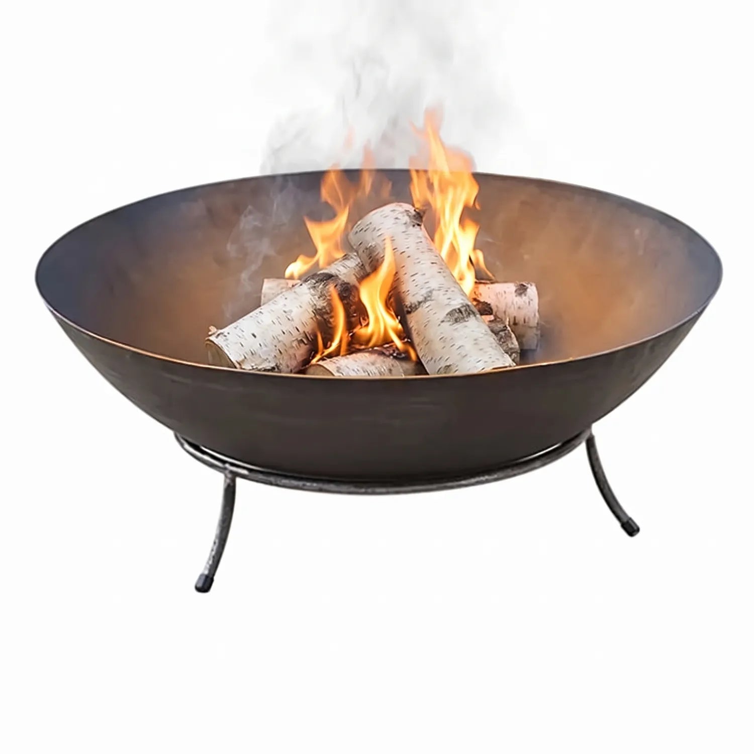 Oklahoma Firepit with burning firewood