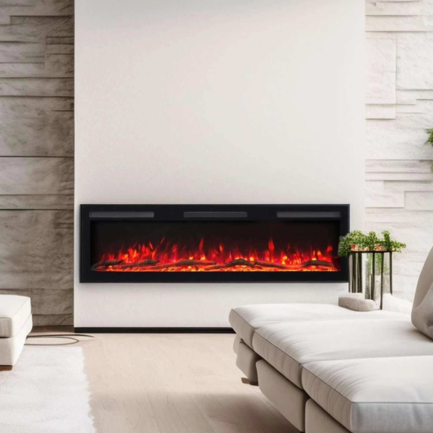 Majestic PRO vægmonteret elektrisk pejs 84" (213 cm)