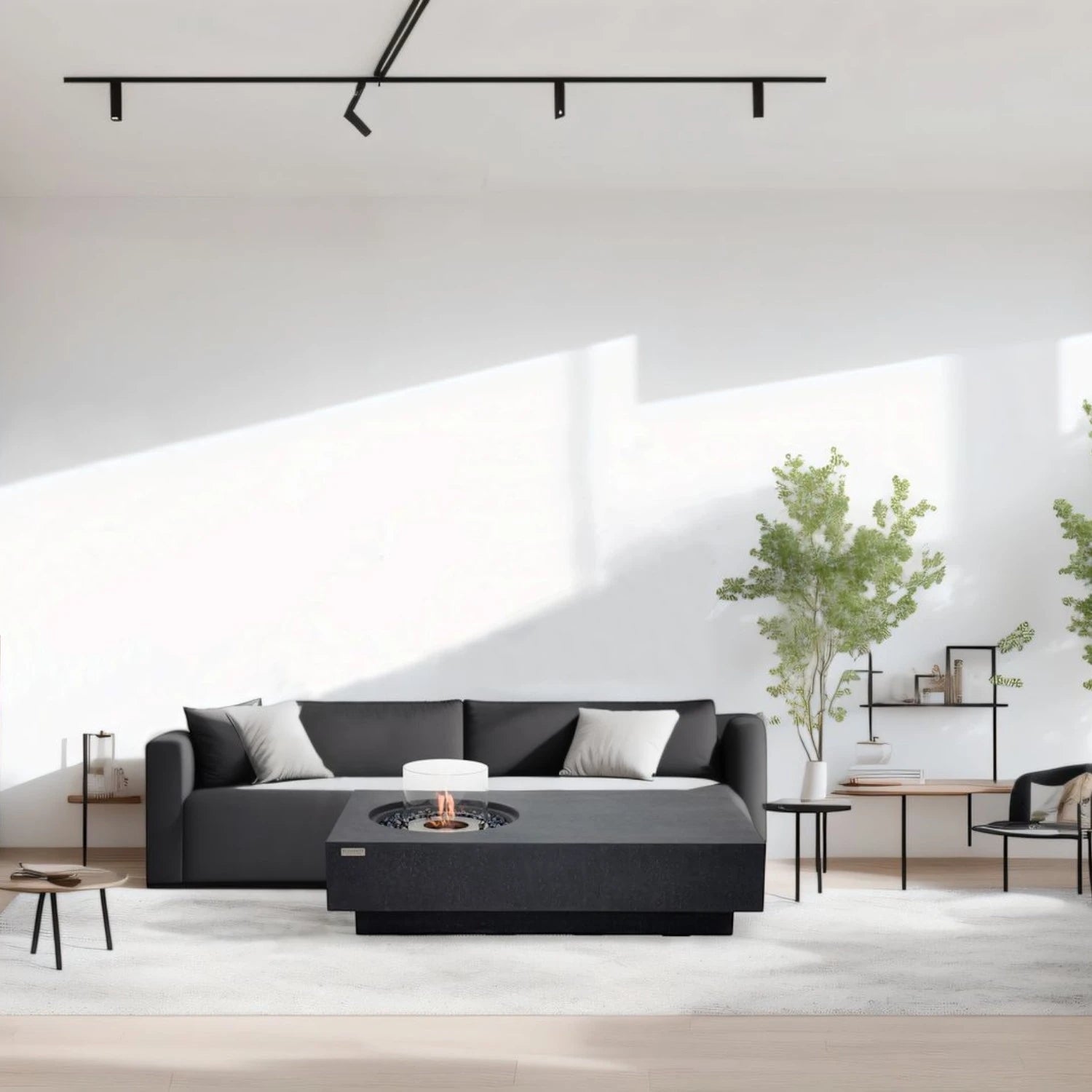 Metropolis Bioethanol Fire Table – Slate Black