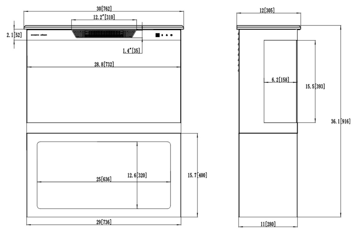 Aflamo Tower + Stand 71 cm Elektrischer Kamin