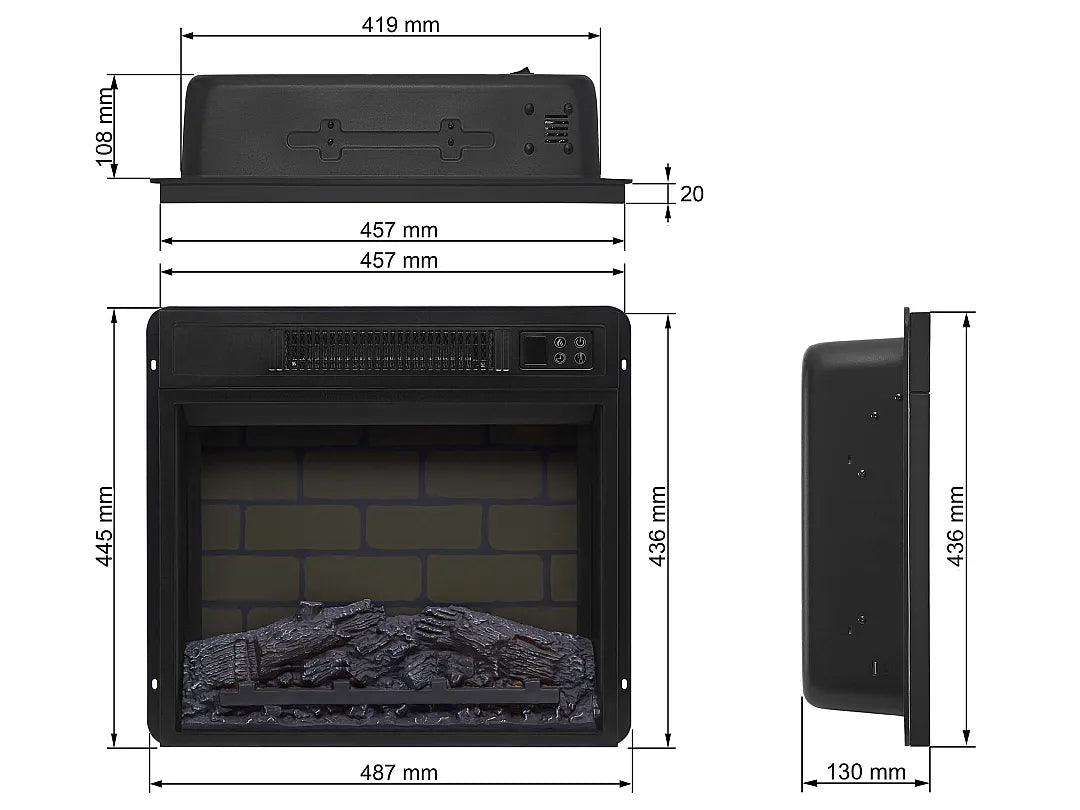 ArtiFlame AF18B - 18" Einbau-Elektrokamineinsatz