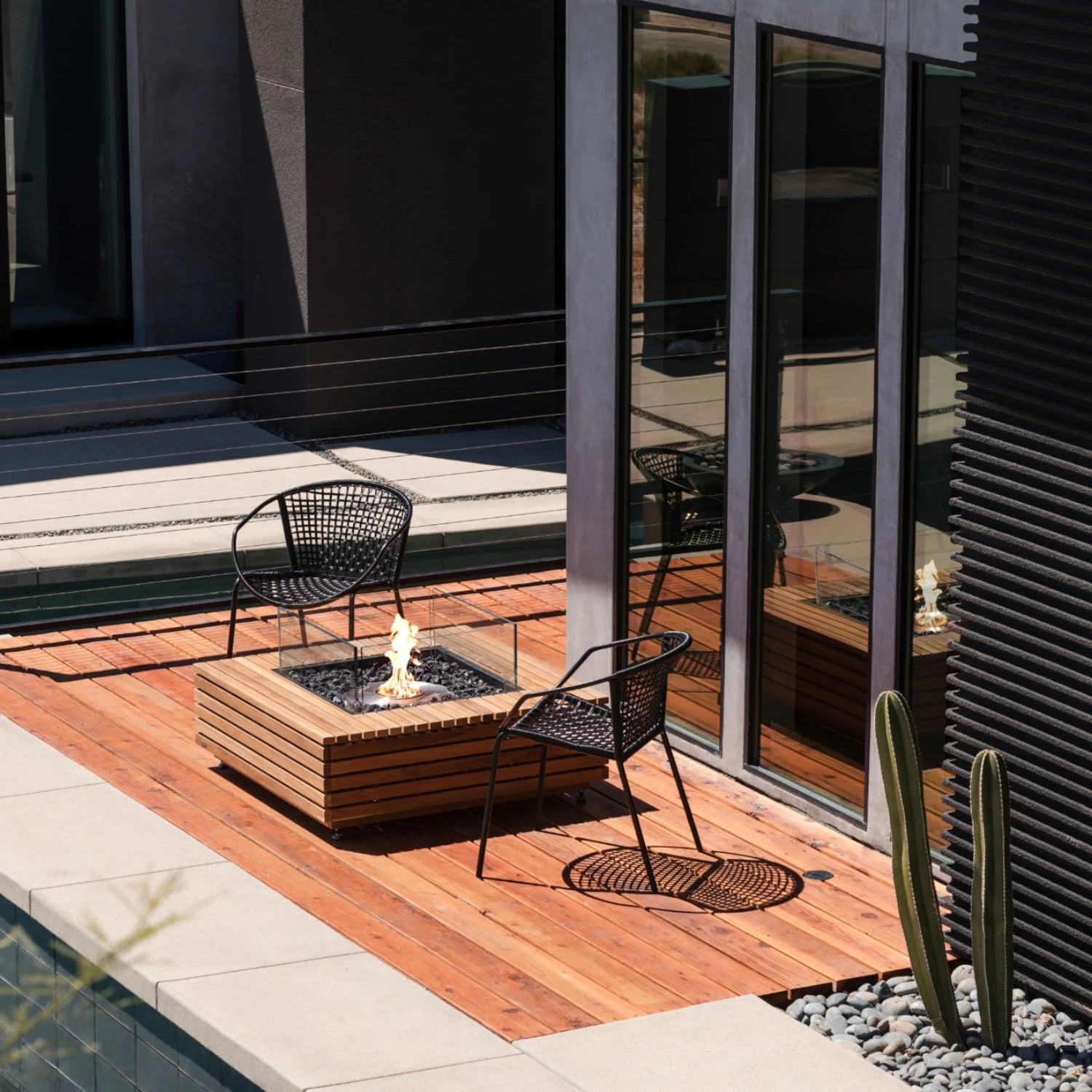 Base 40 – Teak Bioethanol-Feuerstelle