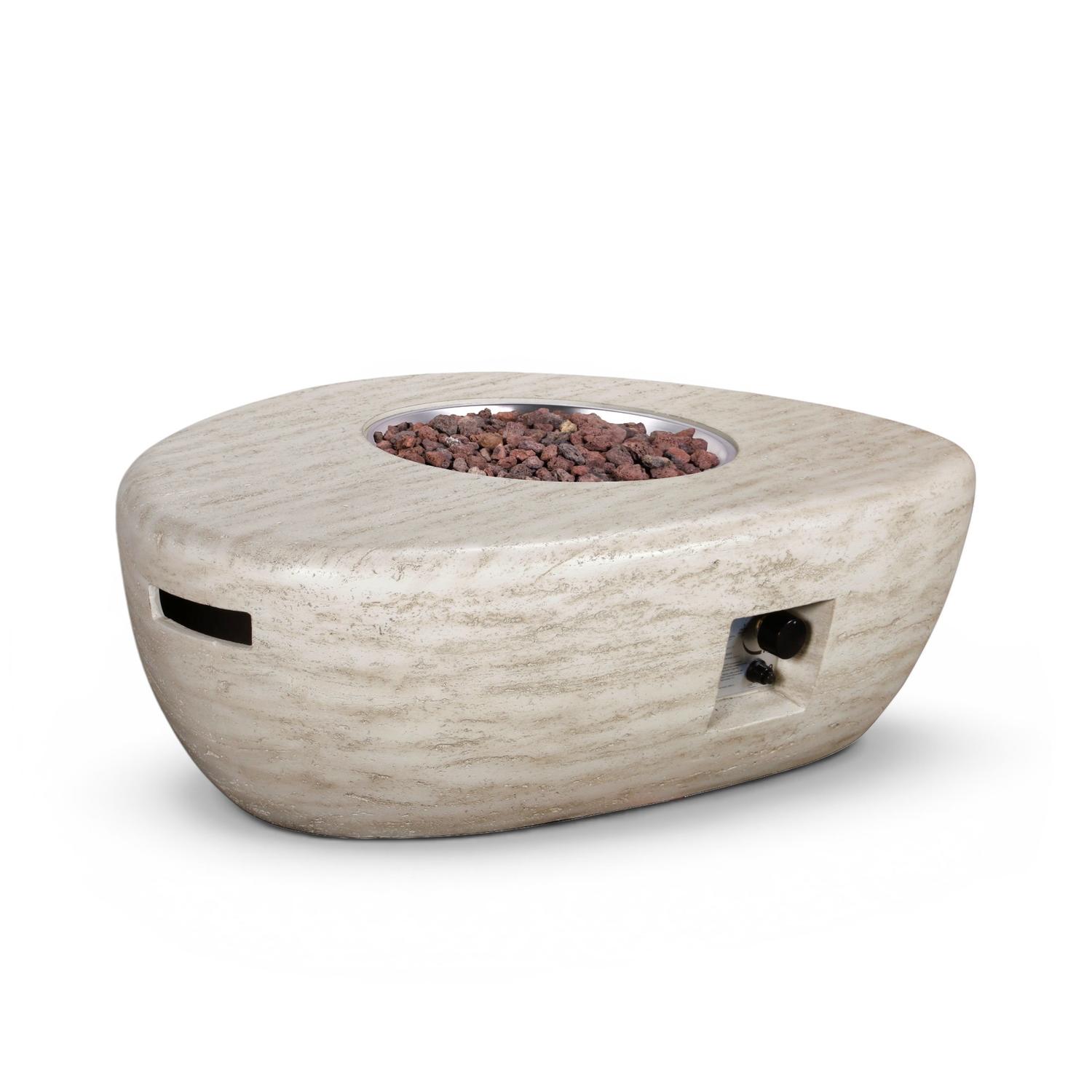 Estate Organic 107 Travertine – Organischer Gas-Feuertisch