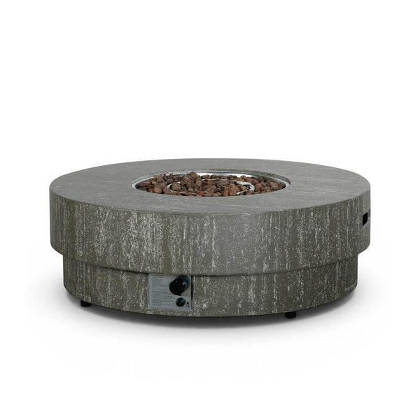 Estate Round 105 Dark Travertine – Runder Gas-Feuertisch