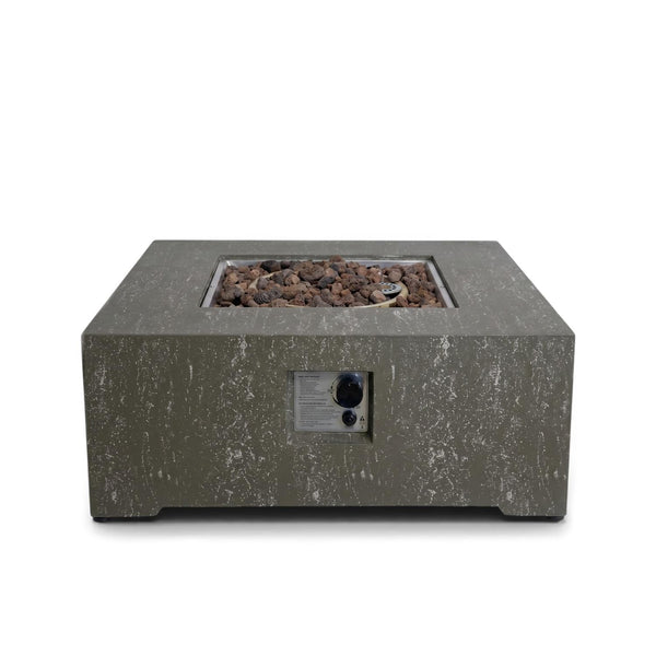 Estate Square 88 Dark Travertine – Quadratischer Gas-Feuertisch