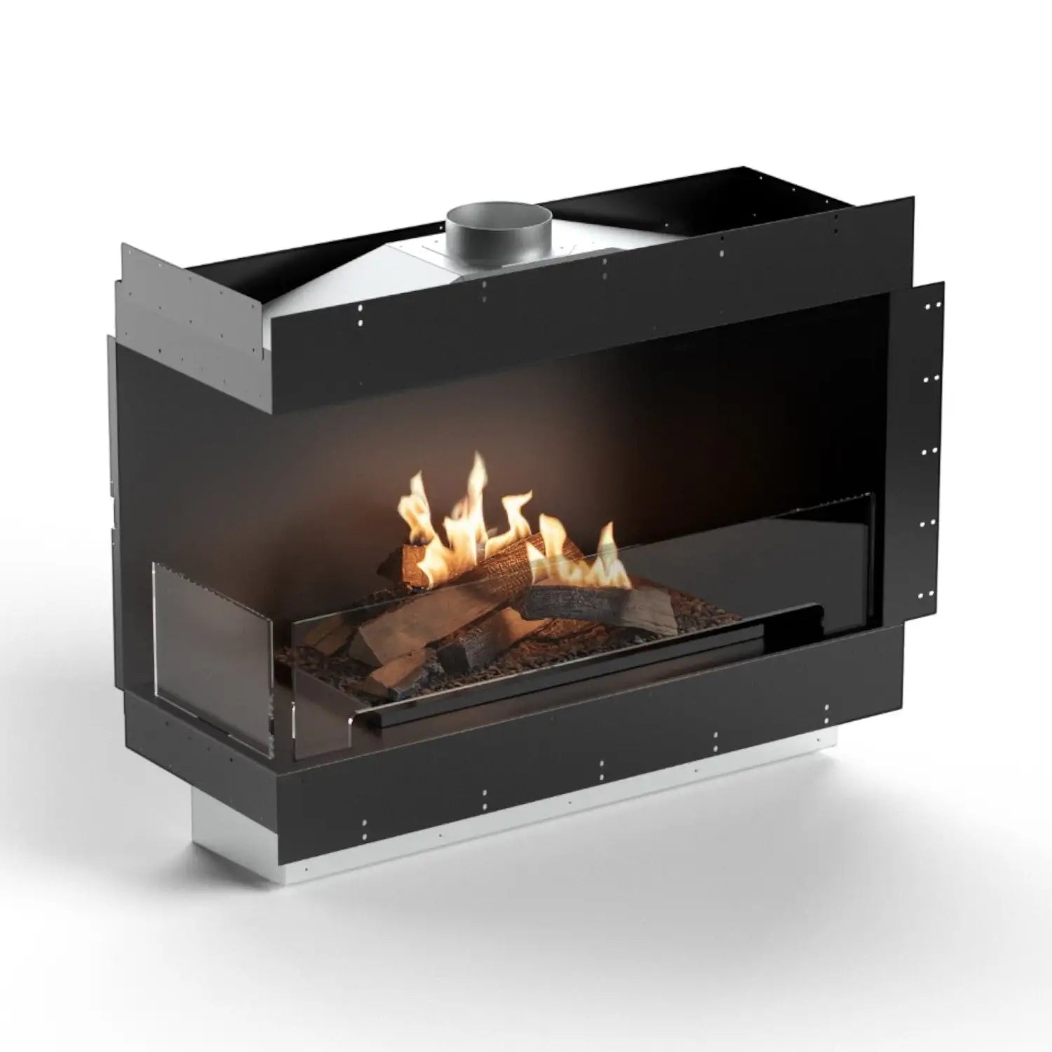 Flogs Box 1000 Linke Ecke (Rauchrohranschluss) – Bioethanol-Kamin