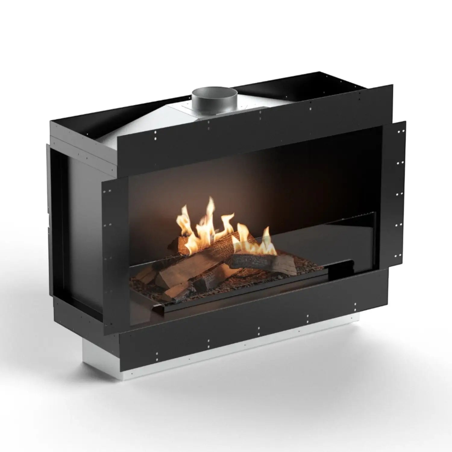 Flogs Box 1000 einseitig (mit Rauchrohranschluss) – Bioethanol-Kamin