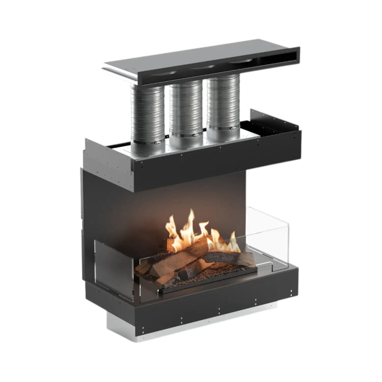 Flogs Box 800 Dreiseitig (Raumluftunabhängig) – Bioethanol-Kamin