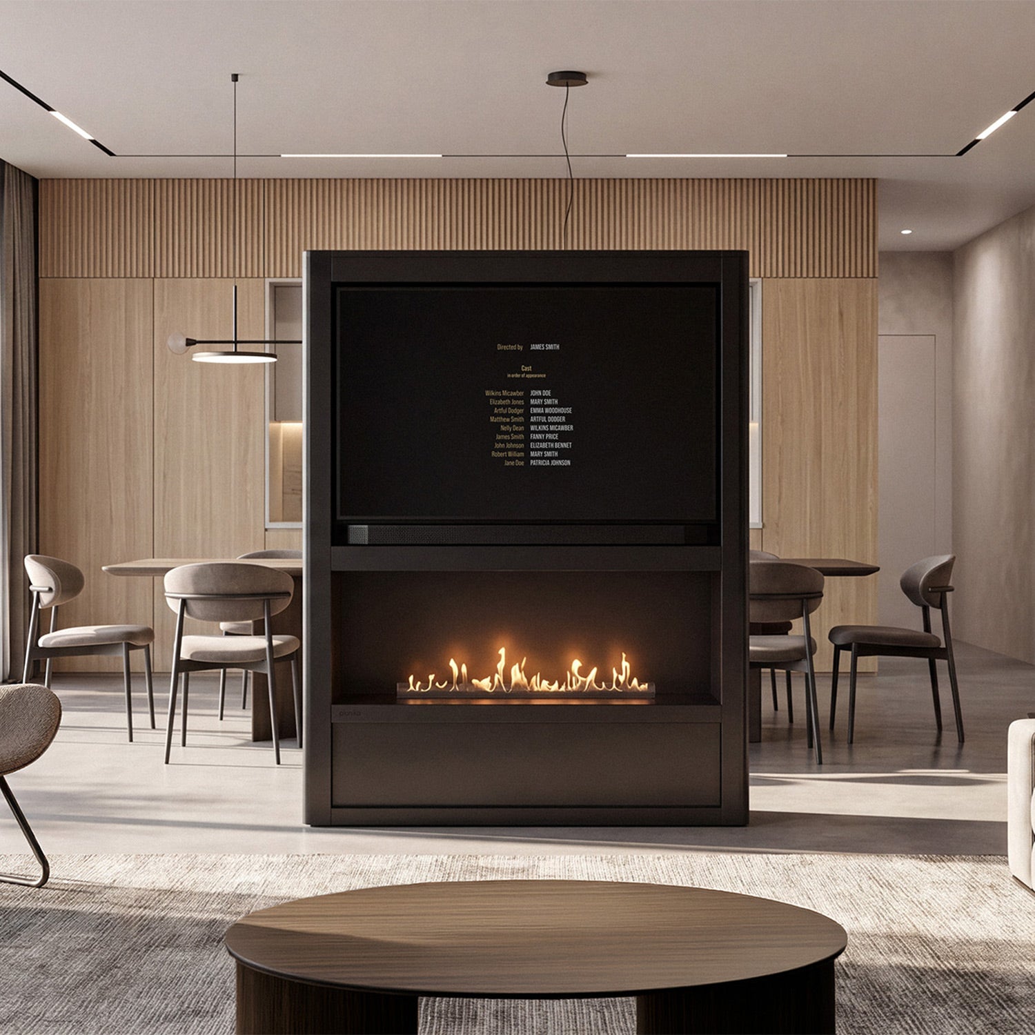 Cinema FLA4 – TV-Schrank mit Bioethanol-Kamin