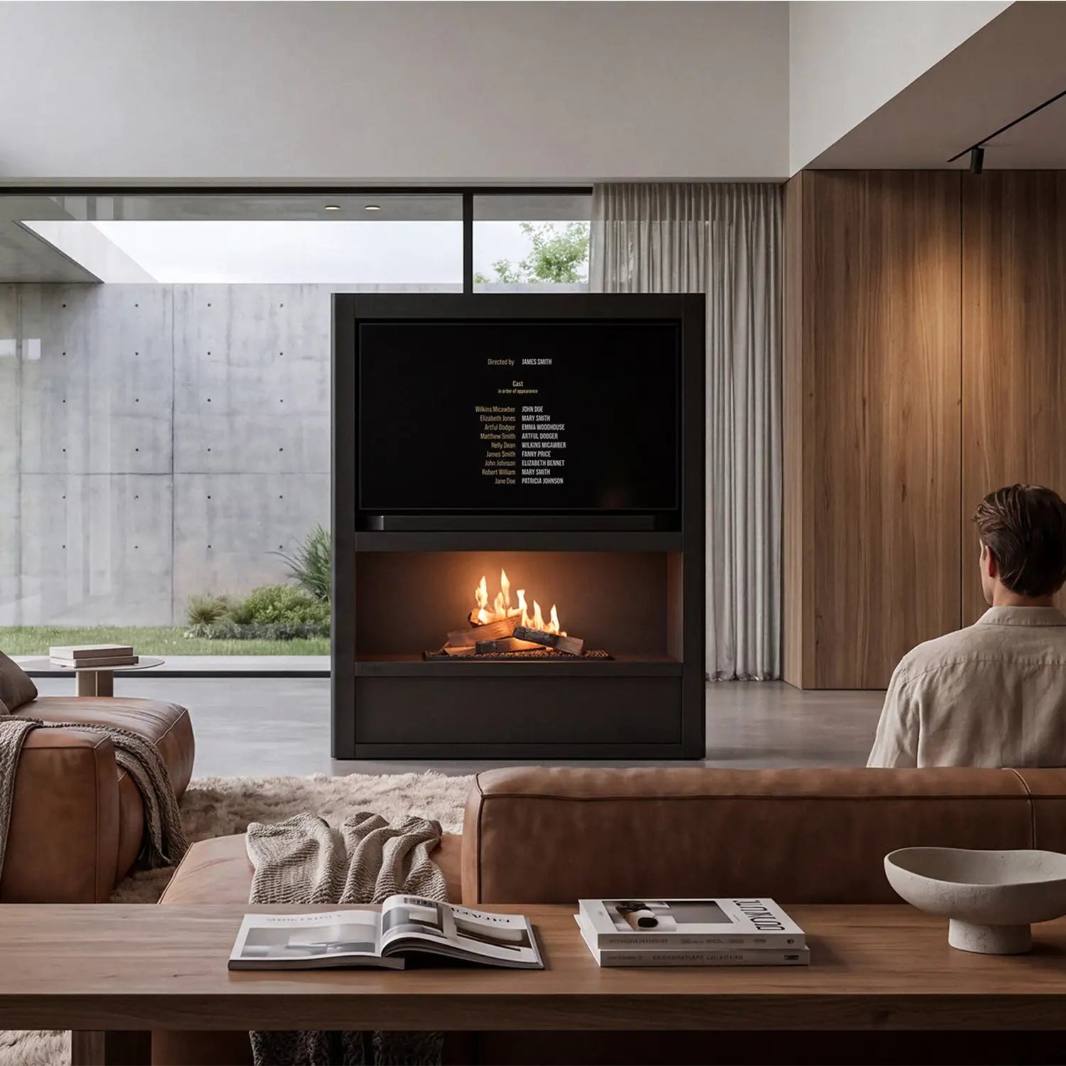 Cinema Flogs – TV-Schrank mit Bioethanol-Kamin