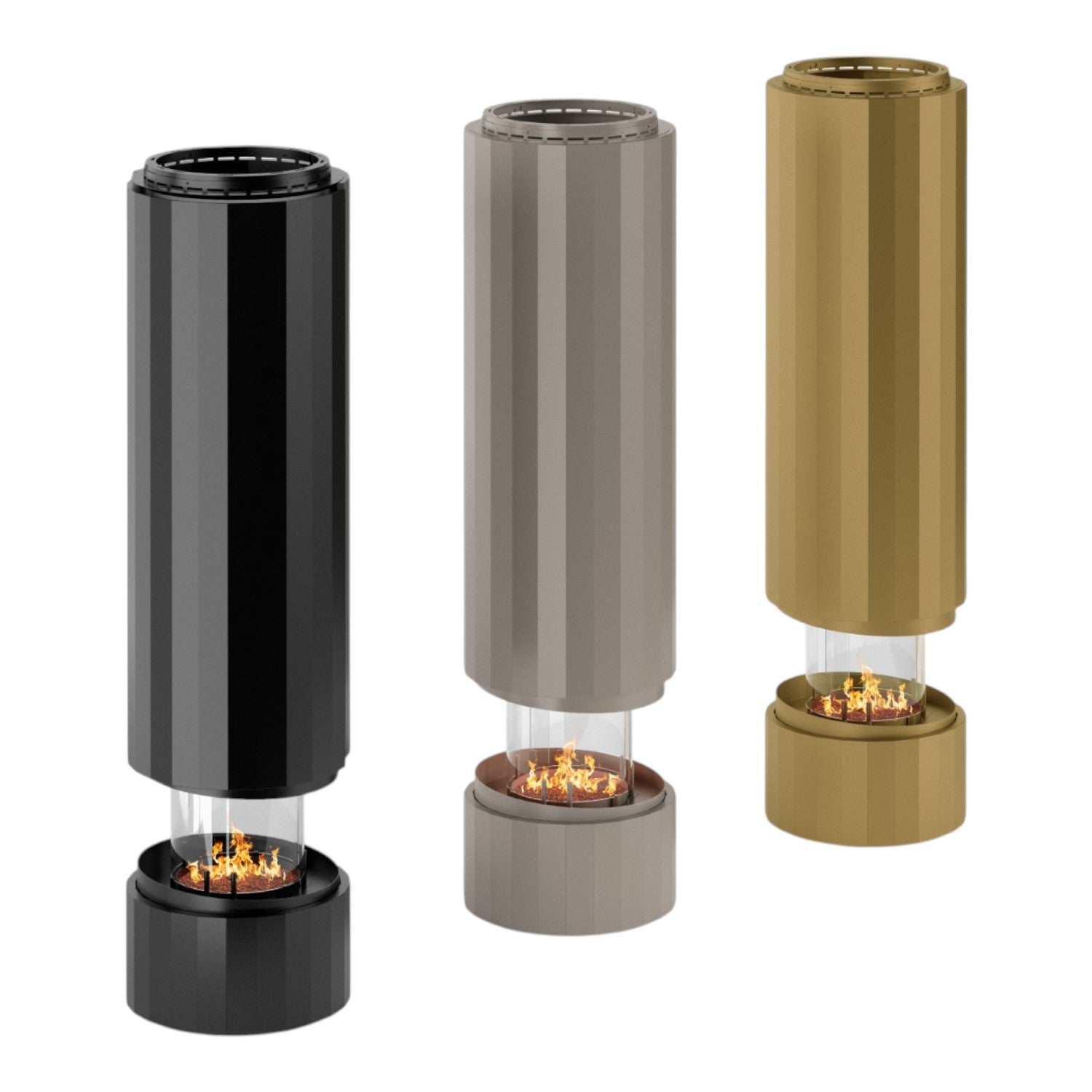Pillar – Hängender Bioethanol-Kamin – Metallisches Gold