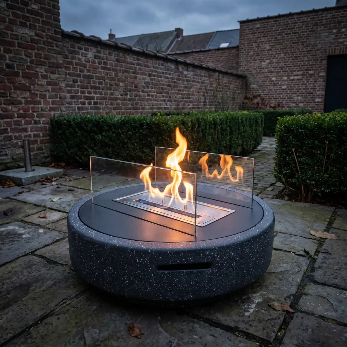 VESTA – Granit Schwarz – Outdoor-Bioethanol-Kamin