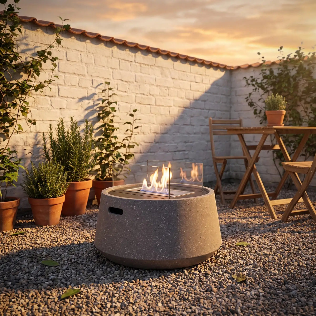 KELO – Granitgrau – Outdoor-Bioethanol-Kamin