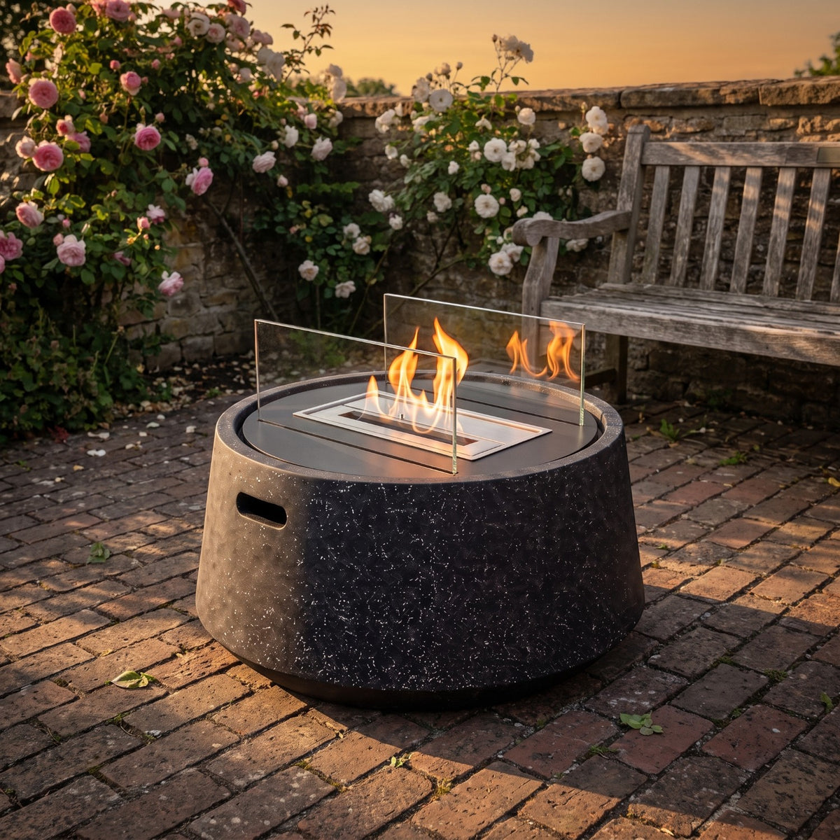 KELO – Granit Schwarz – Outdoor-Bioethanol-Kamin