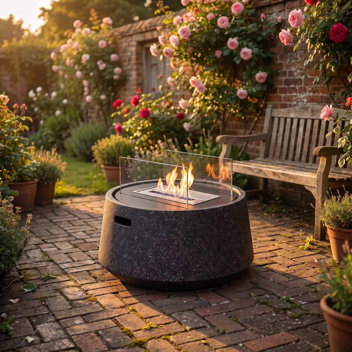 KELO – Granit Schwarz – Outdoor-Bioethanol-Kamin