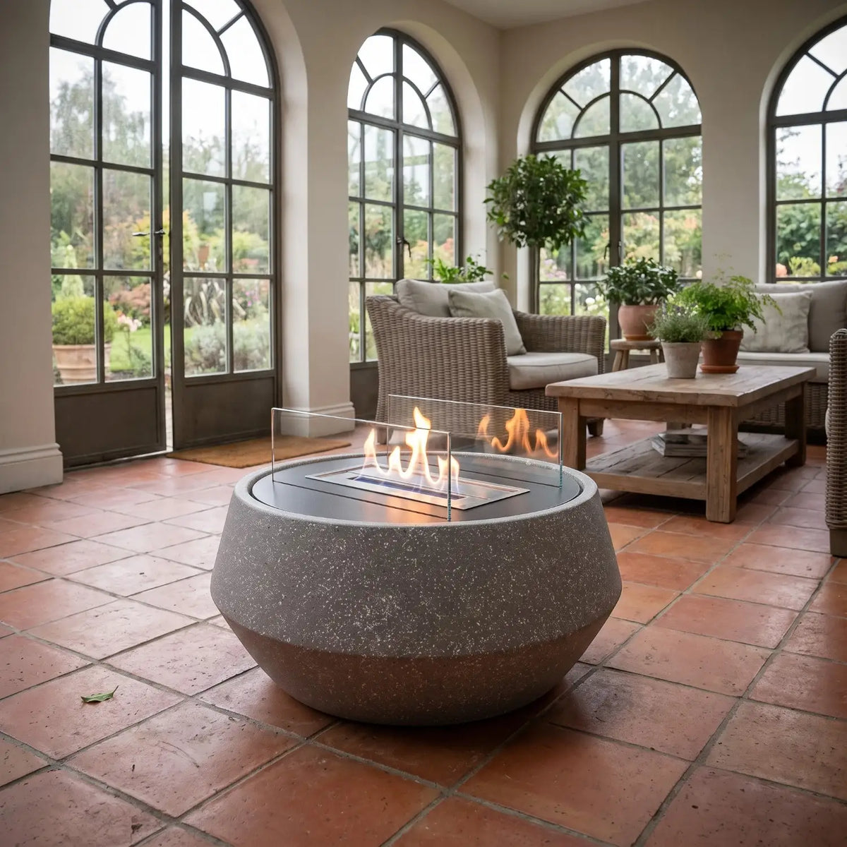 NORDO – Granitgrau – Outdoor-Bioethanol-Kamin