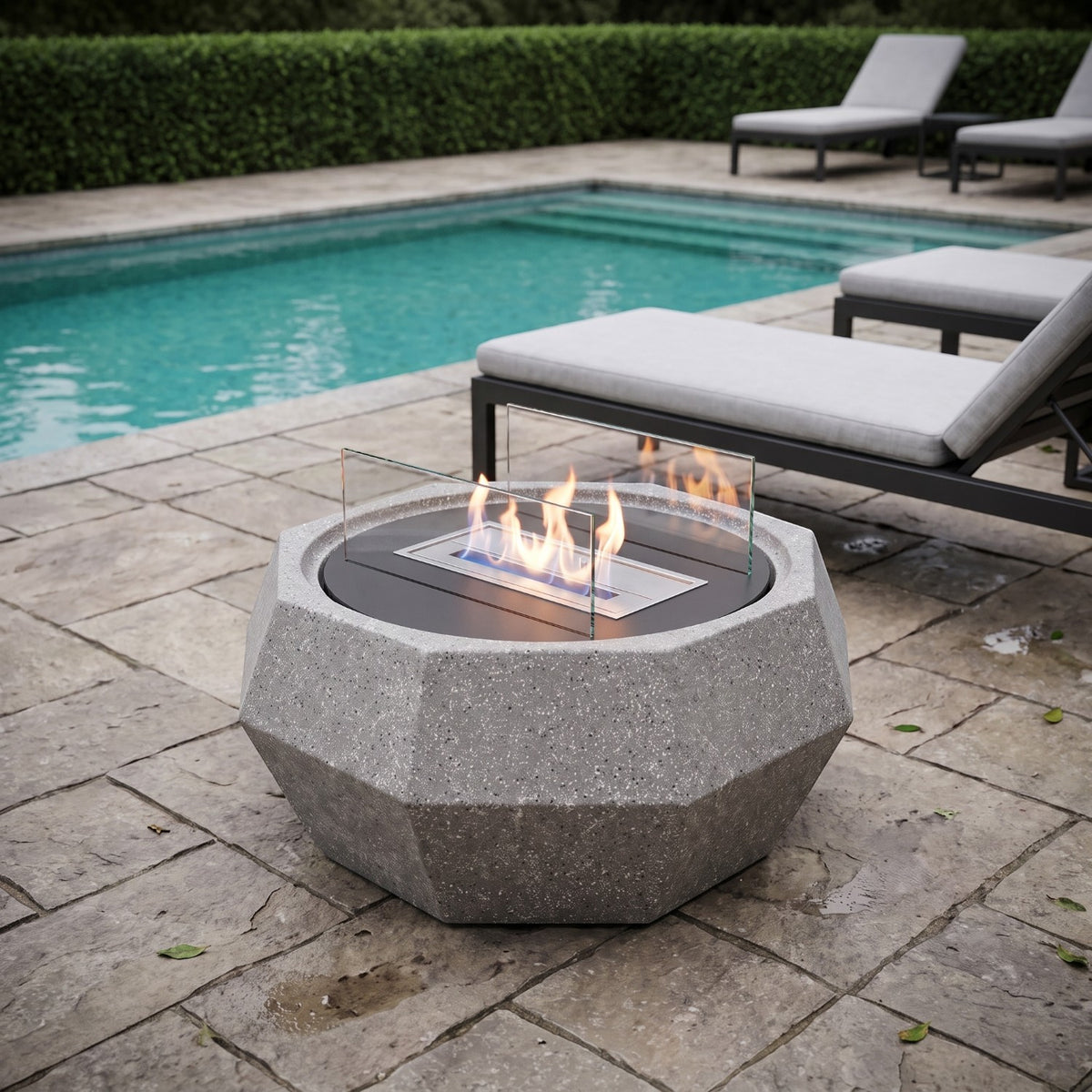 NOVA – Granitgrau – Outdoor-Bioethanol-Kamin