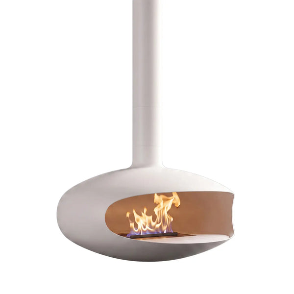 THE ICONIC in Weiß – Deckenmontierter Bioethanol-Kamin