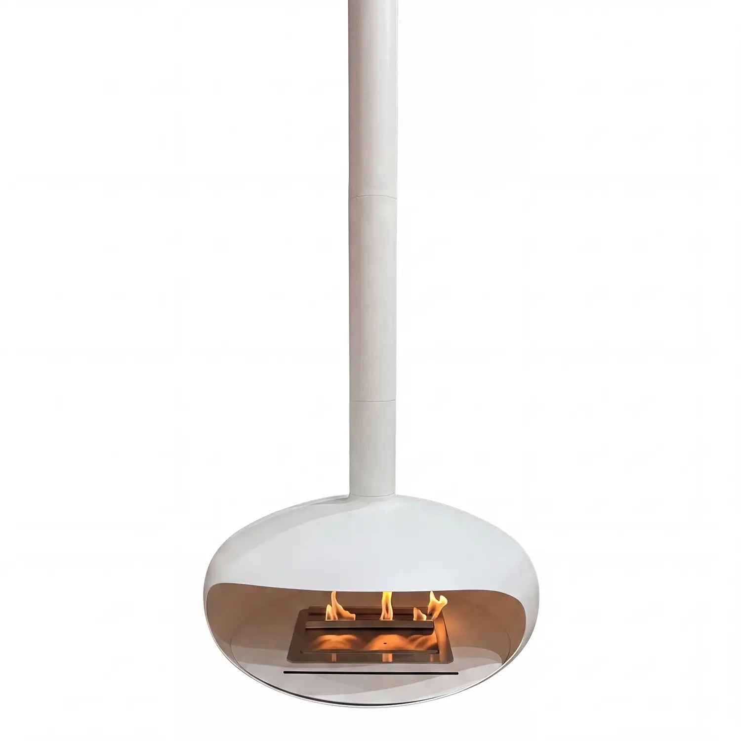 THE ICONIC in Weiß – Deckenmontierter Bioethanol-Kamin