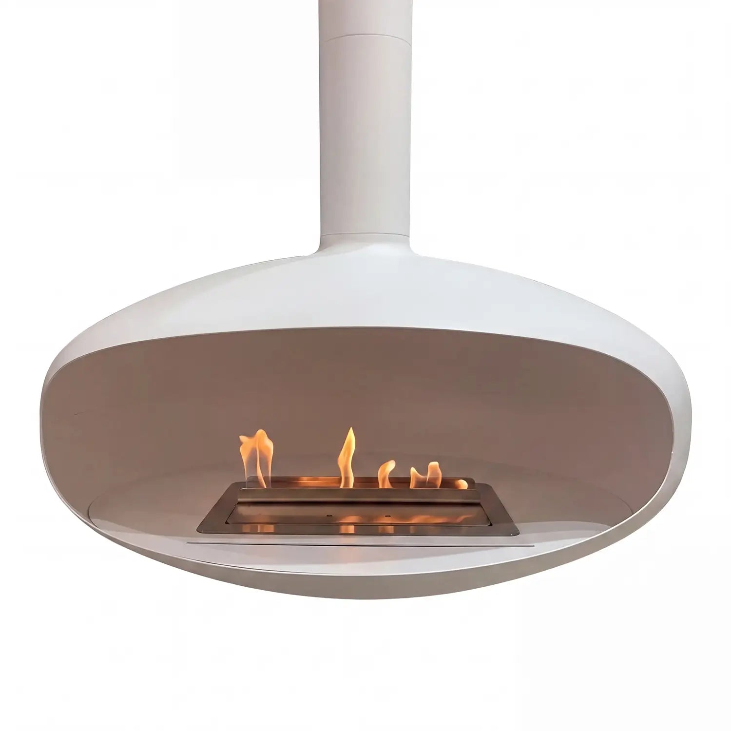 THE ICONIC in Weiß – Deckenmontierter Bioethanol-Kamin
