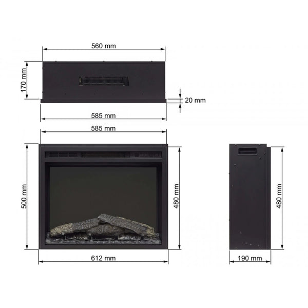 AF24 Electric Fireplace Insert - Multicolour