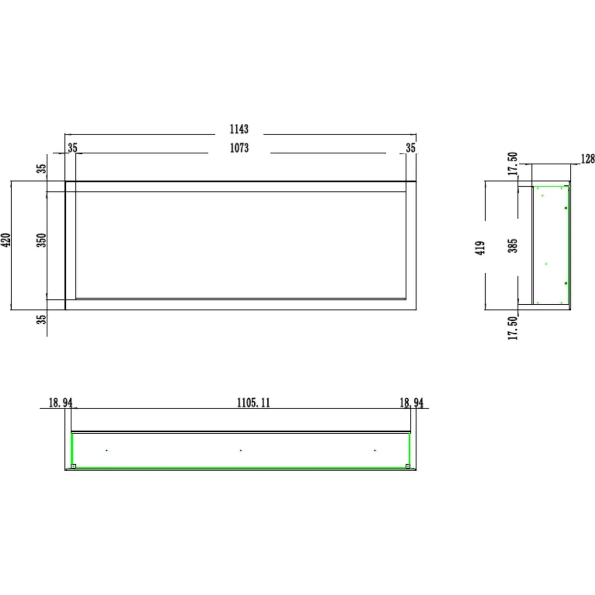 Aflamo Pride Slim 115 cm Elektrisk Kamin