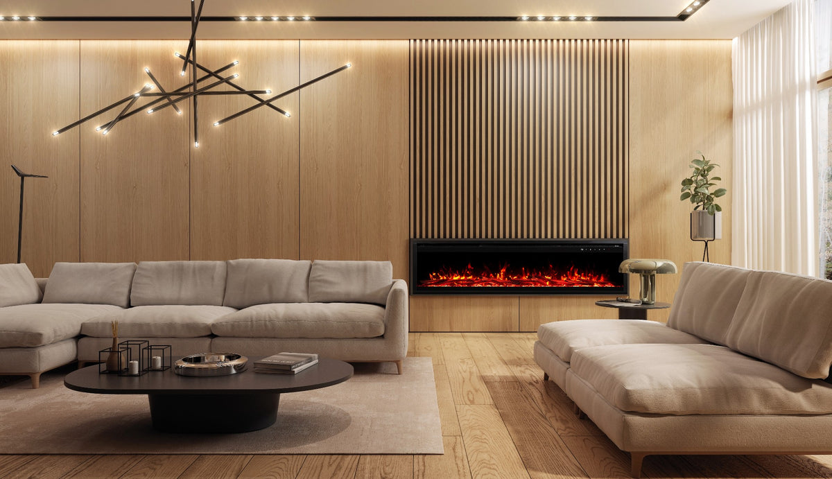 Royal Pro Væghængt Elektrisk Pejs - Sort - 180 cm