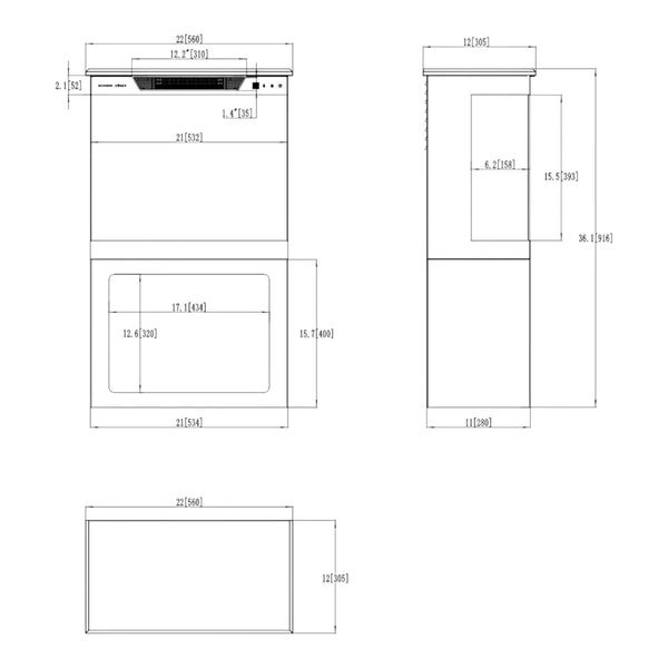 Aflamo Tower + Stand 56 cm elektrisk pejs