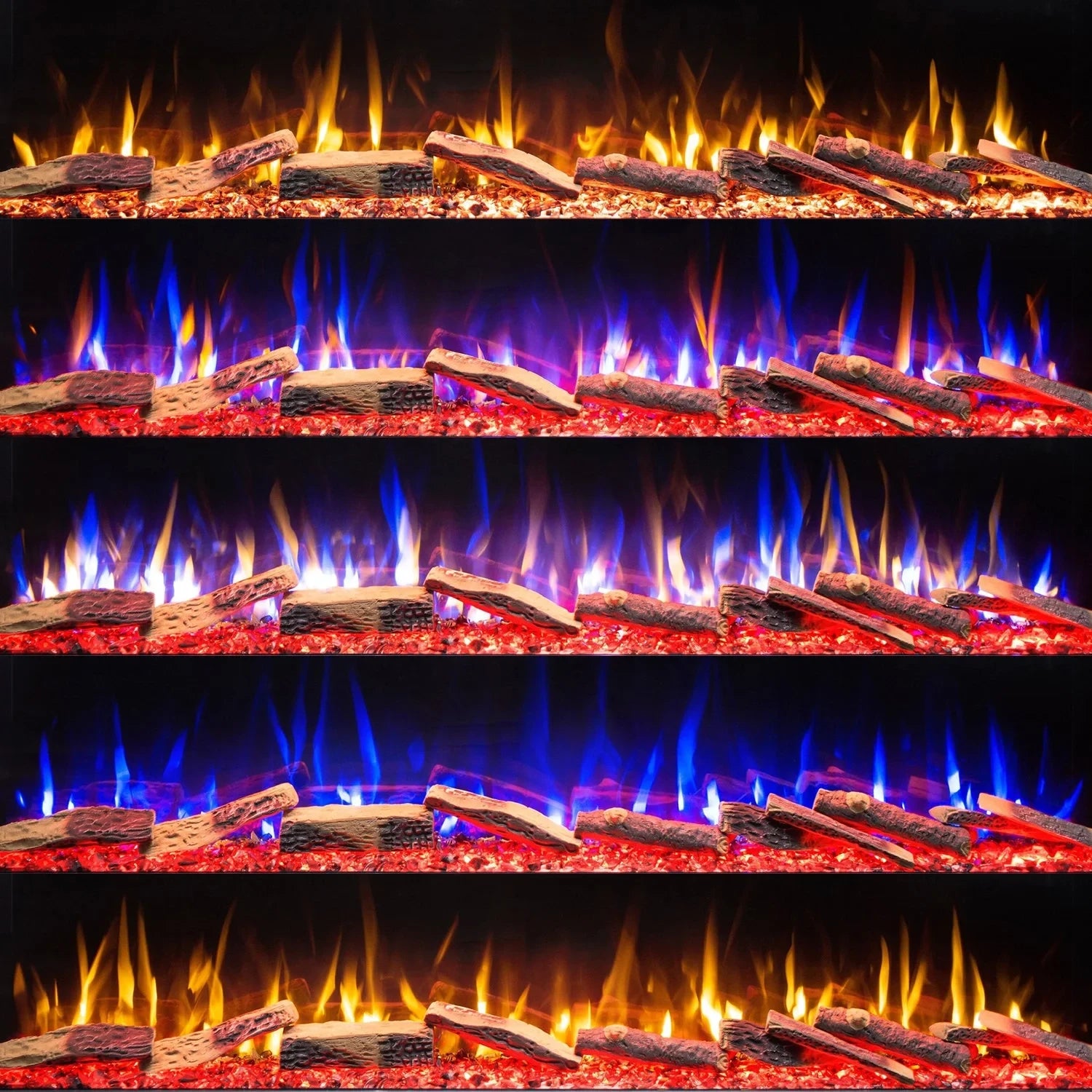 Unique 183 cm - Three-sided Electric Fireplace