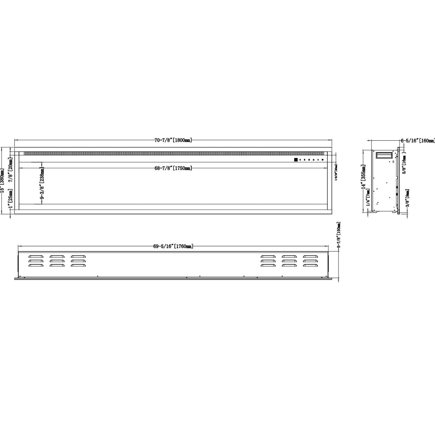 Royal Pro Elektrokamin - 180 cm