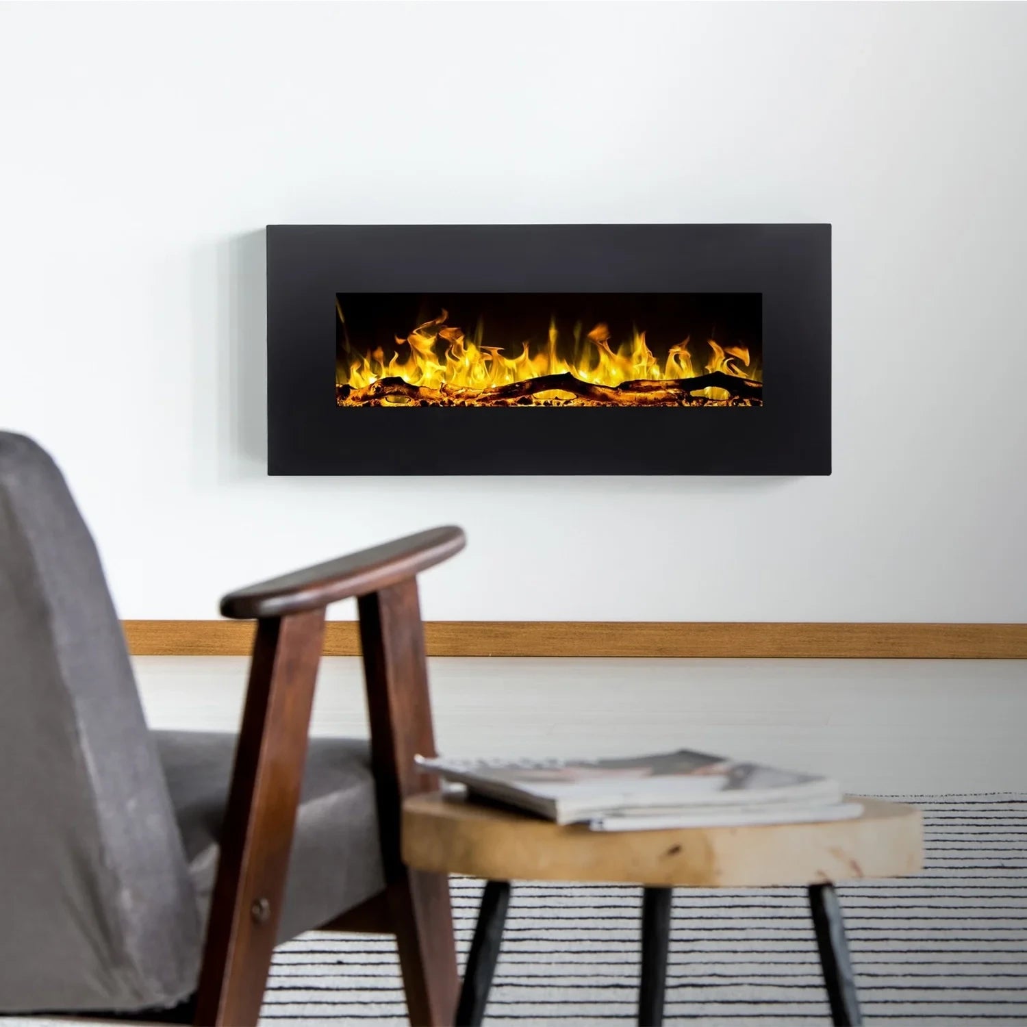Albion 110 cm Wandkamin mit Elektrobetrieb – Ohne Heizfunktion