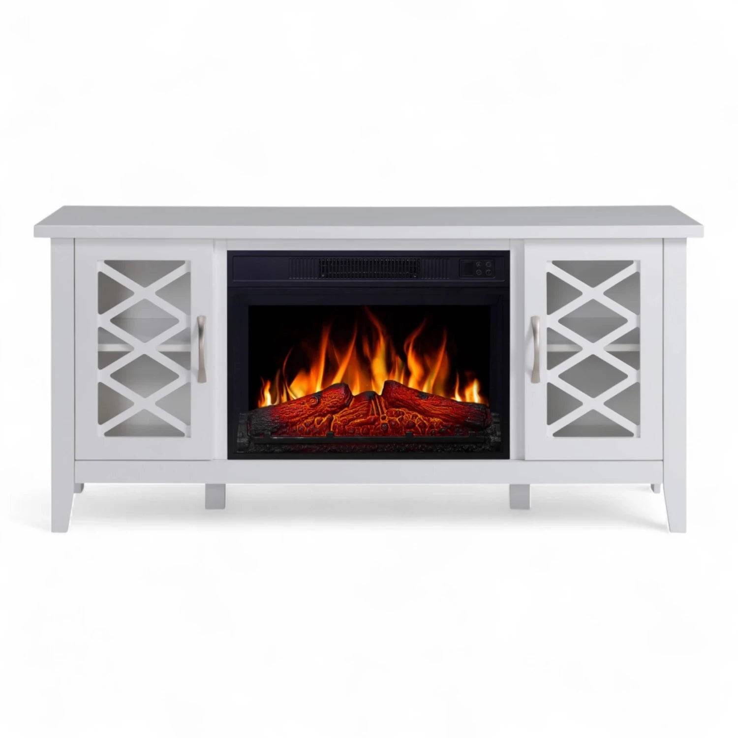 Odessa Electric Fireplace - White Media Mantel
