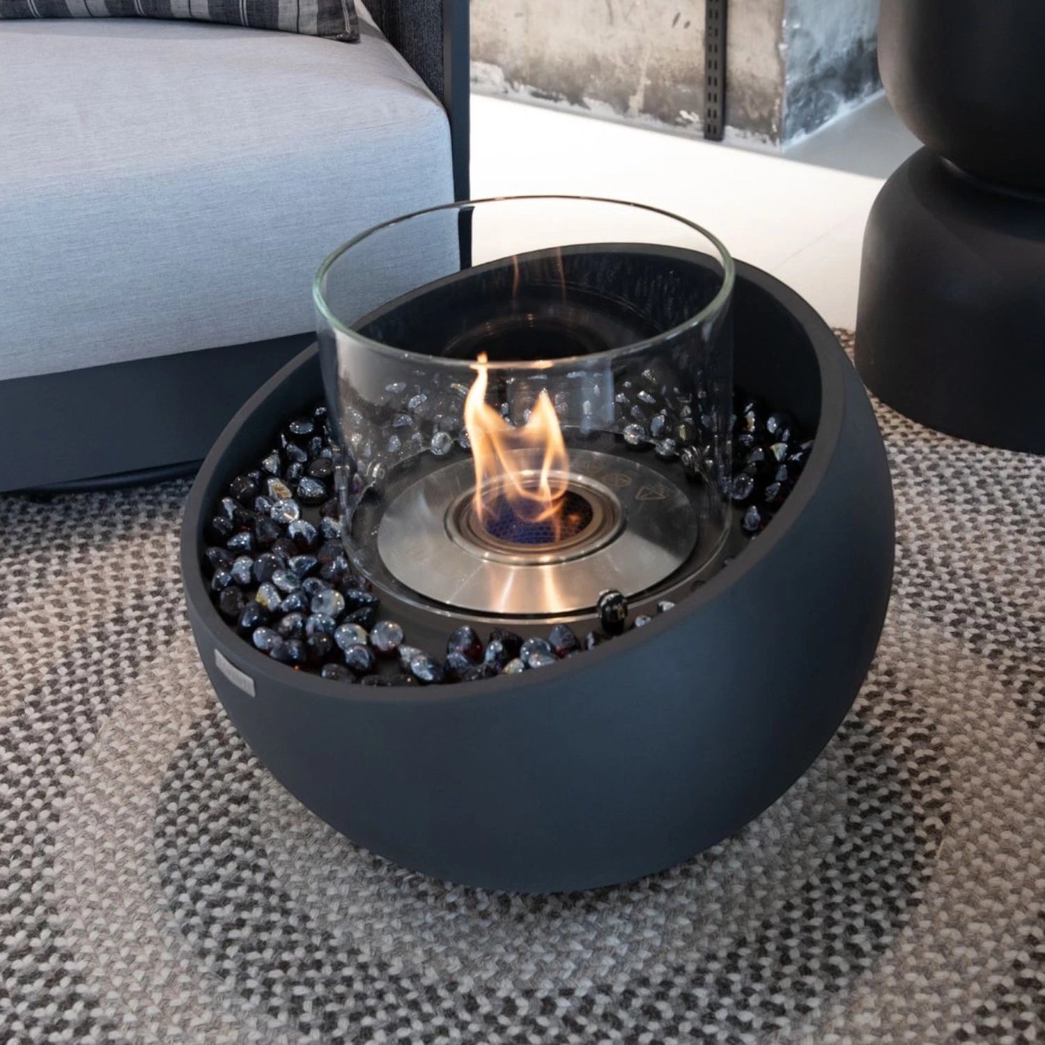 FIRENZE Bioethanol Schale S – Schiefer Schwarz