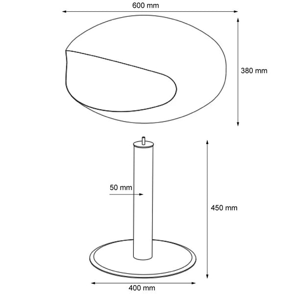 Cocoon Pedestal mit schwarzem Sockel - Schwarz