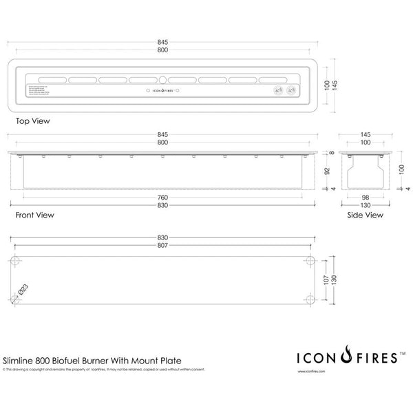 Icon Slimline 800 Firebox