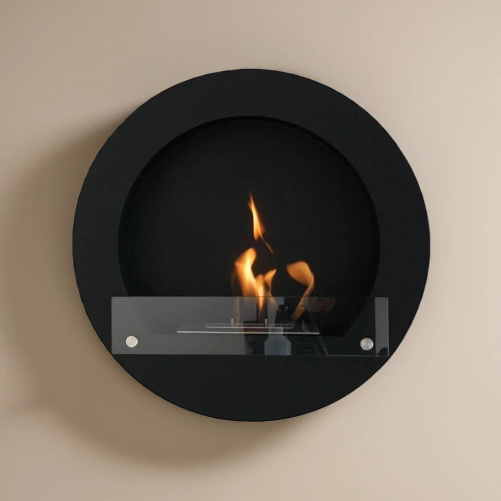 Runder Bioethanol-Kamin - Schwarz